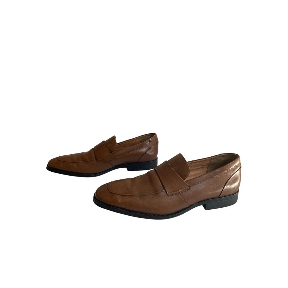 Clarks TILDEN FREE Slip-on Loafer Brown‎ Leather Shoes Mens Size 10.5 M Office